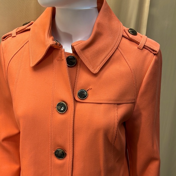Wilson Leather Black Rivet Tangerine Line Long Trench  Coat - Picture 2 of 13